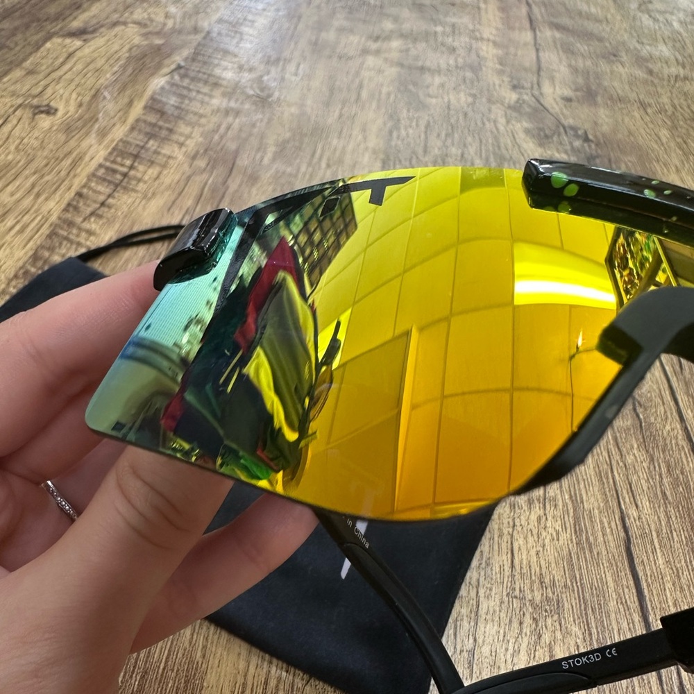 Pit Viper Sunglasses with Black Frame and Gold Lenses - Picture 6 of 9